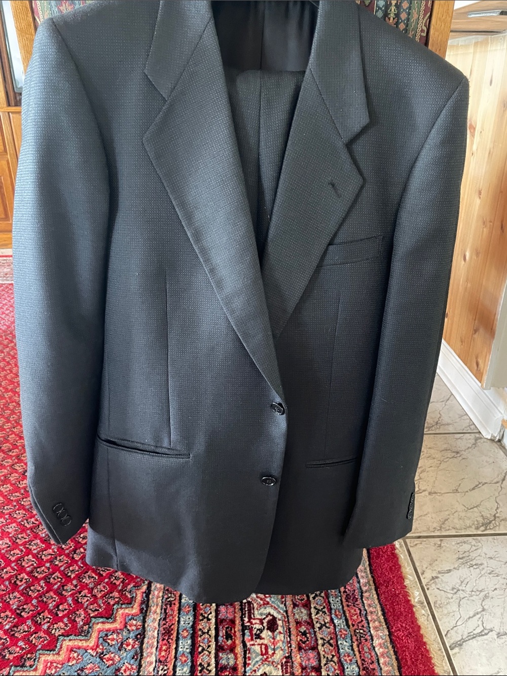 Jones New York Men's Black Two-Button Tailored Blazer